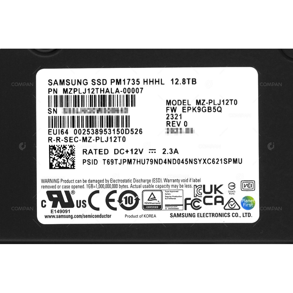 MZPLJ12THALA-00007 NEW SAMSUNG SSD PM1735 HHHL 12.8TB PCIE 4.0 MZ-PLJ12T0, PM1735